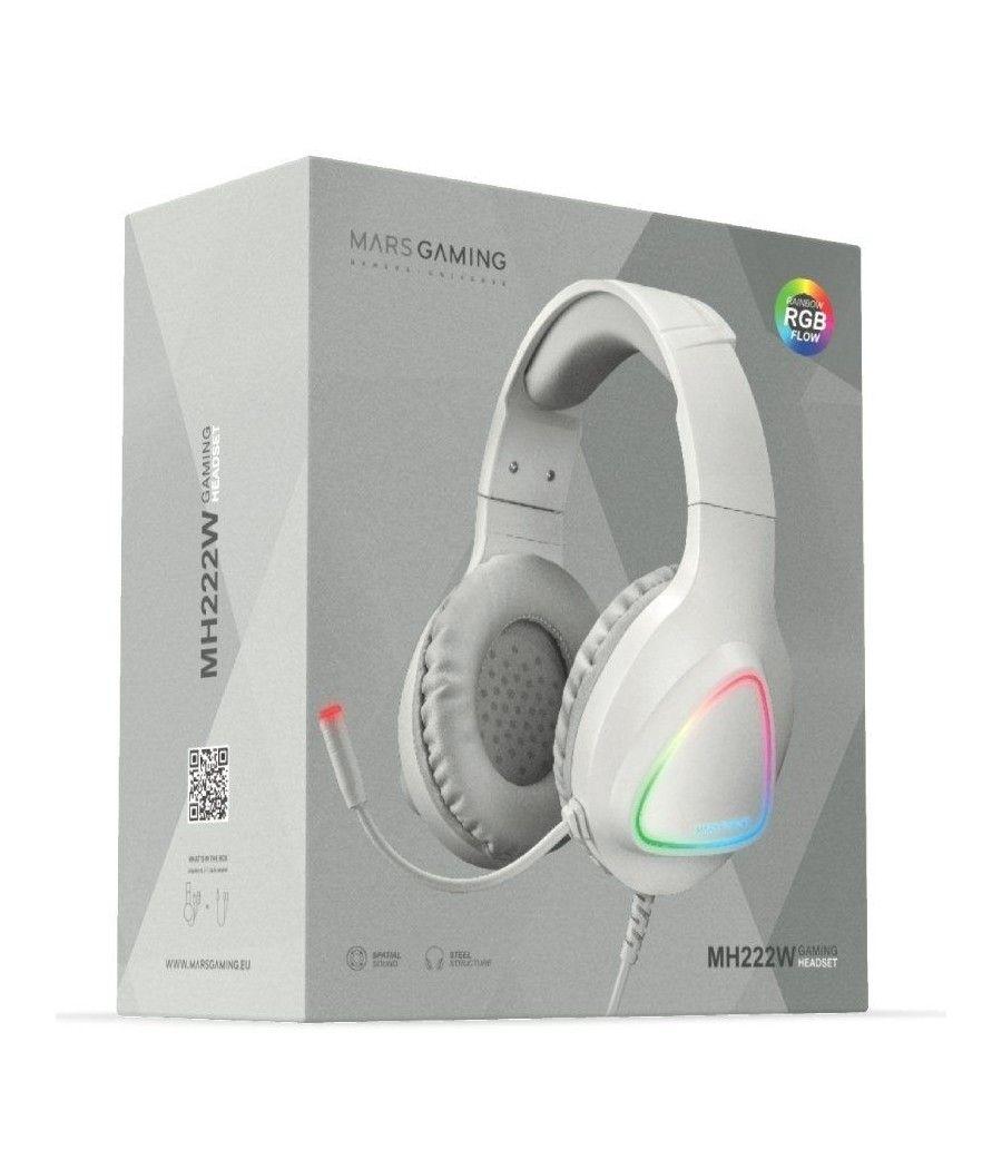 Auriculares gaming con micrófono mars gaming mh222/ jack 3.5/ blancos