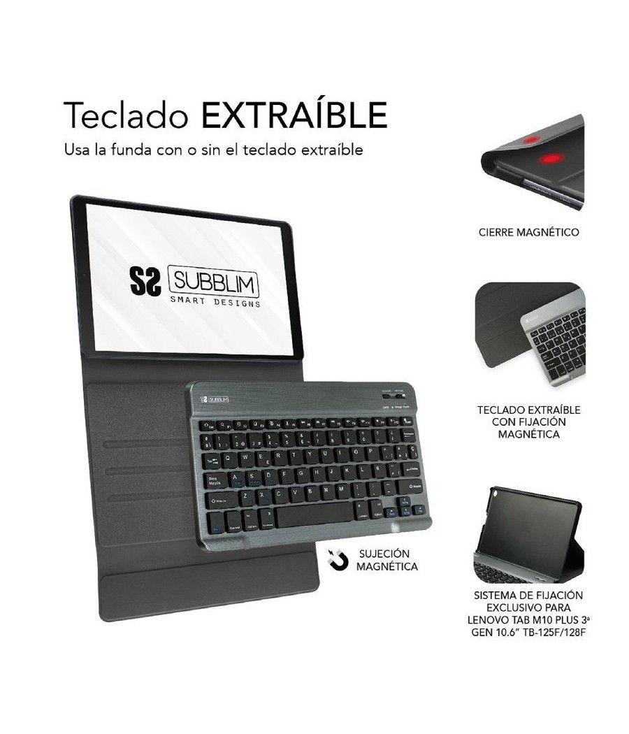 Funda con teclado subblim keytab pro bt para tablet lenovo tab m10 plus de 10.6' 3a gen/ negra