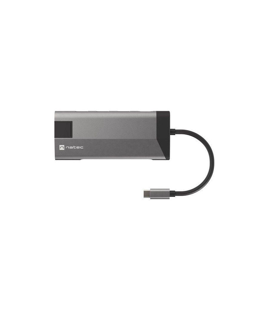 Adaptador natec fowler plus usb-c->3xusb 3.0,hdmi 4k,usb-c pd,rj45,sd,msd