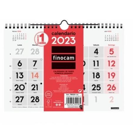 Finocam calendario neutro de pared números grandes s 2023