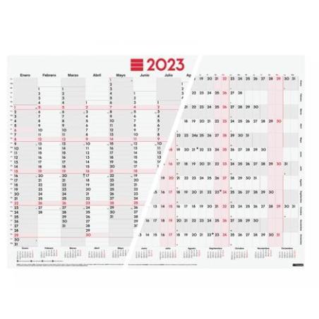 Finocam póster planificador calendario neutro mixto año vista 680x485mm 2023