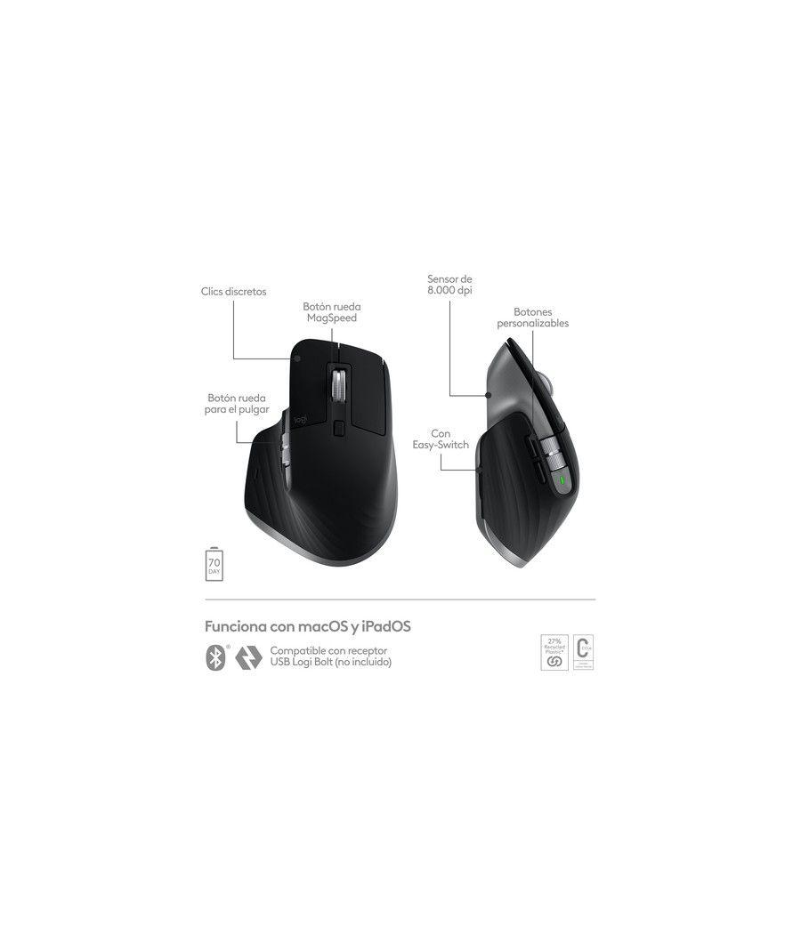 Logitech MX Master 3S for Mac ratón mano derecha Bluetooth Laser 8000 DPI