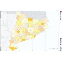 Mapa mudo color din a4 cataluña politico pack 100 unidades