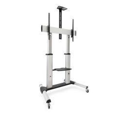 Soporte suelo con ruedas monitor/tv 60-100 tooq plata