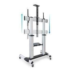 Soporte suelo con ruedas monitor/tv 60-100 tooq plata