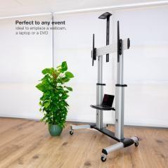 Soporte suelo con ruedas monitor/tv 60-100 tooq plata