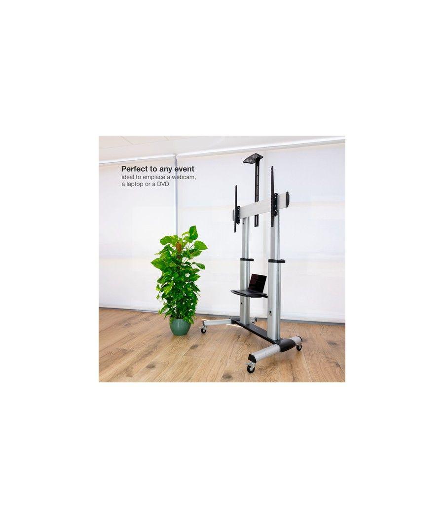 Soporte suelo con ruedas monitor/tv 60-100 tooq plata