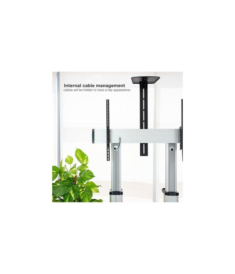 Soporte suelo con ruedas monitor/tv 60-100 tooq plata