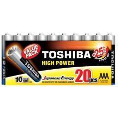 Pack de 20 pilas aaa toshiba r03atpack20/ 1.5v/ alcalinas