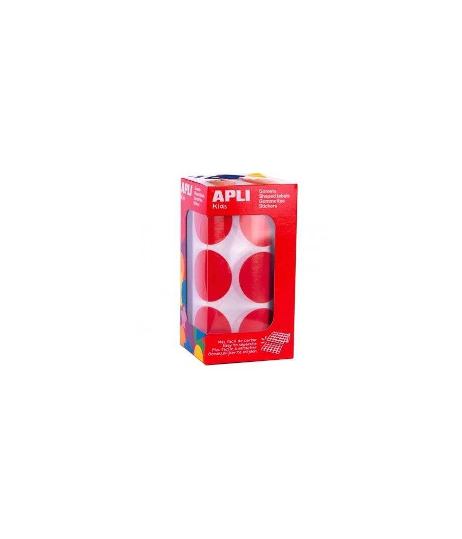 Apli gomets redondos 33mm rollo rojo