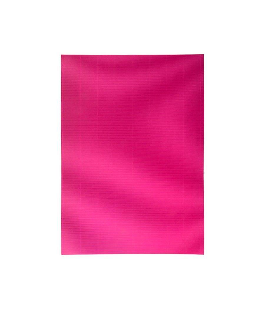 Cartón ondulado liderpapel 50 x 70cm 320g/m2 fucsia pack 10 unidades