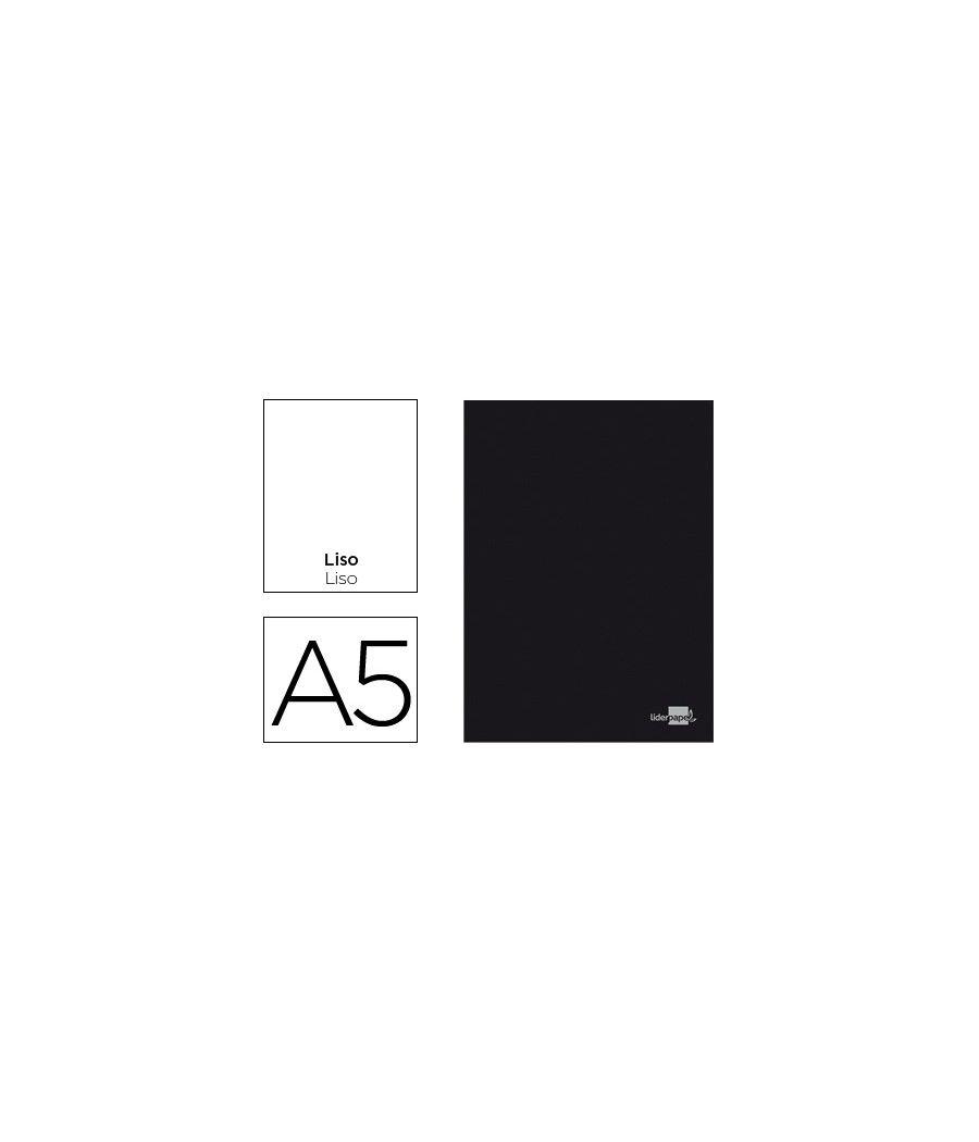 Libreta liderpapel tapa negra a5 80 hojas 60g/m2 liso sin margen