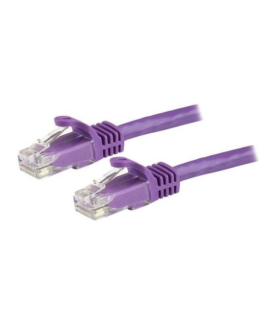 StarTech.com Cable de 1,5m Cat6 Ethernet de Red Púrpura - RJ45 sin Enganches - 24AWG - Imagen 1
