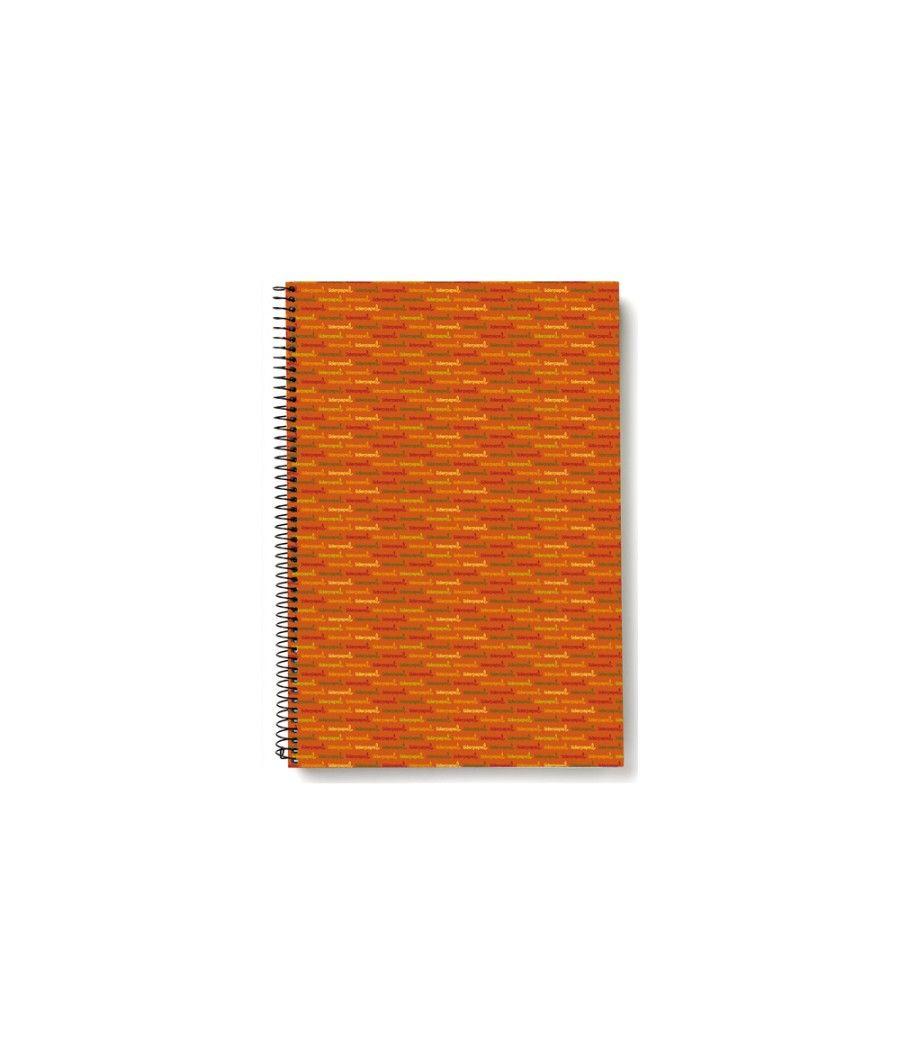 Cuaderno espiral liderpapel cuarto multilider tapa forrada 80h 80 gr cuadro 4mm con margen naranja