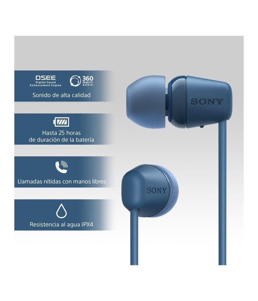 Auriculares inalámbrico intrauditivos sony wi-c100/ con micrófono/ bluetooth/ azules