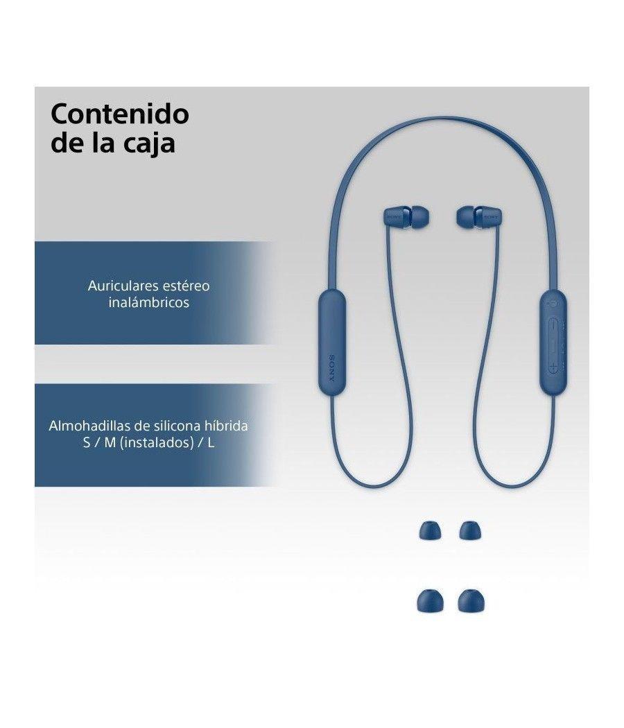 Auriculares inalámbrico intrauditivos sony wi-c100/ con micrófono/ bluetooth/ azules