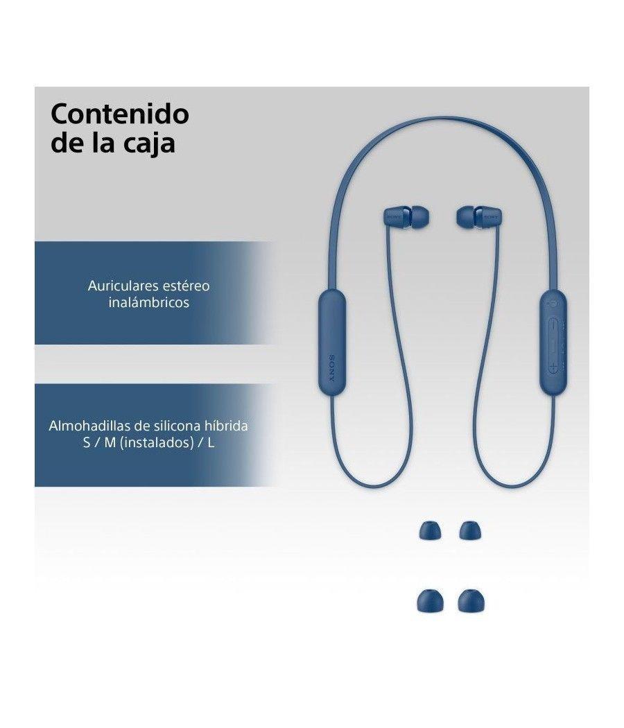 Auriculares inalámbrico intrauditivos sony wi-c100/ con micrófono/ bluetooth/ azules