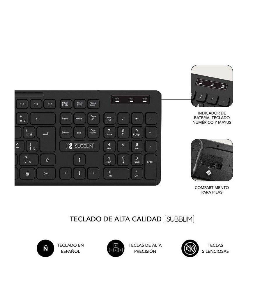 Teclado y ratón inalámbrico subblim combo business slim cssw10/ negro