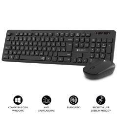 Teclado y ratón inalámbrico subblim combo business slim cssw10/ negro