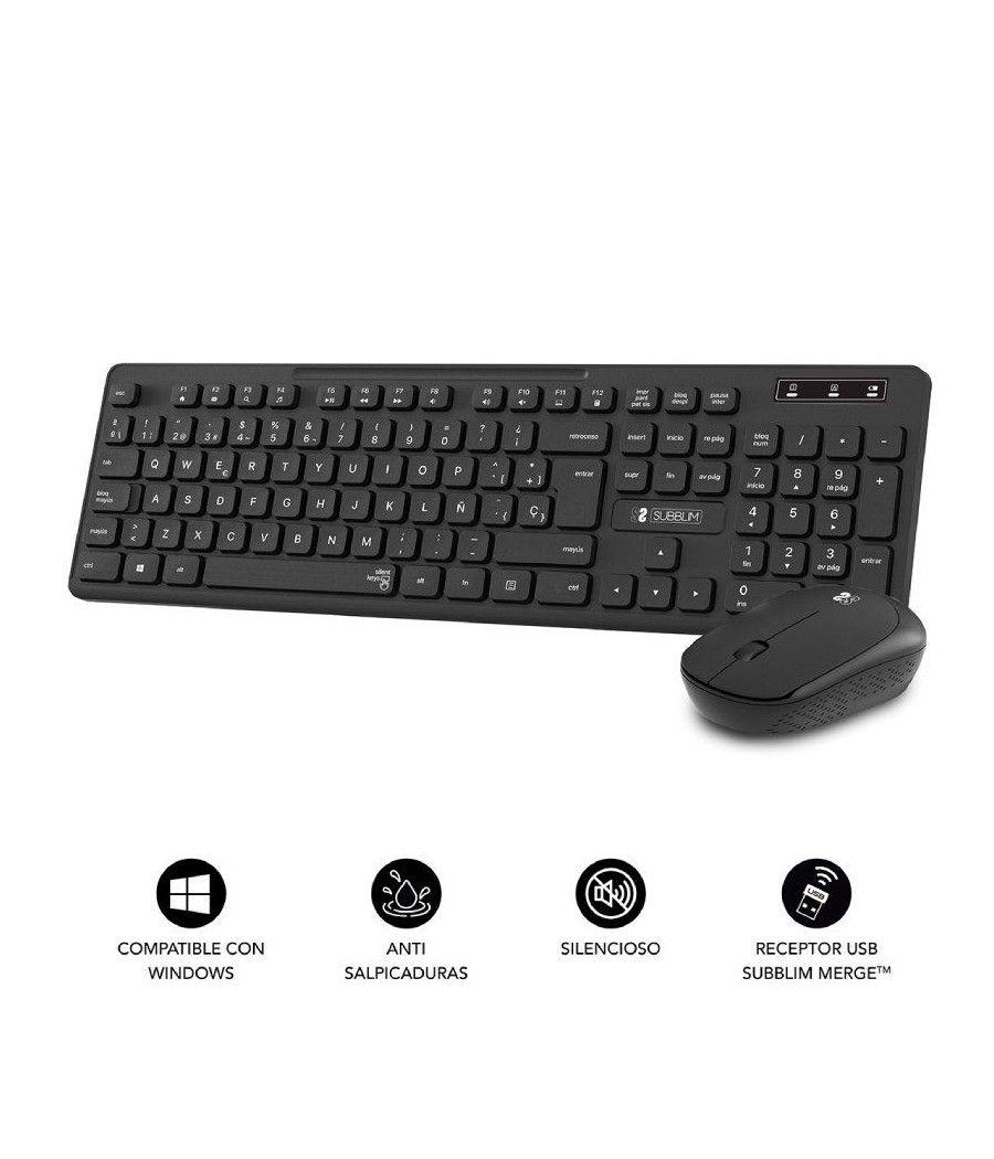 Teclado y ratón inalámbrico subblim combo business slim cssw10/ negro