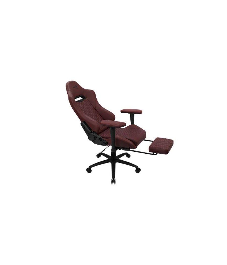 Silla con extension de reposapies aerocool royal tuscan red piel sintetica reposabrazos ajustable y acolchado