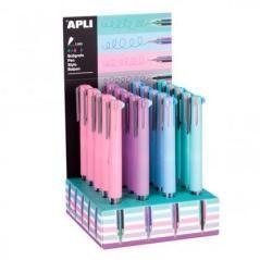 Apli expositor bolígrafo gel 5 tintas nordik collection colores surtidos -20u-