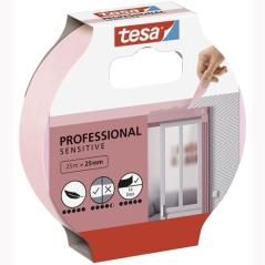 Tesa cinta adhesiva de enmascarar professional sensitive para pintor rollo 25mx25mm rosa