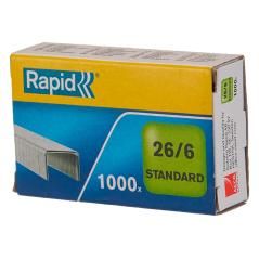 Grapas rapid 26/6 mm galvanizada caja de 1000 unidades