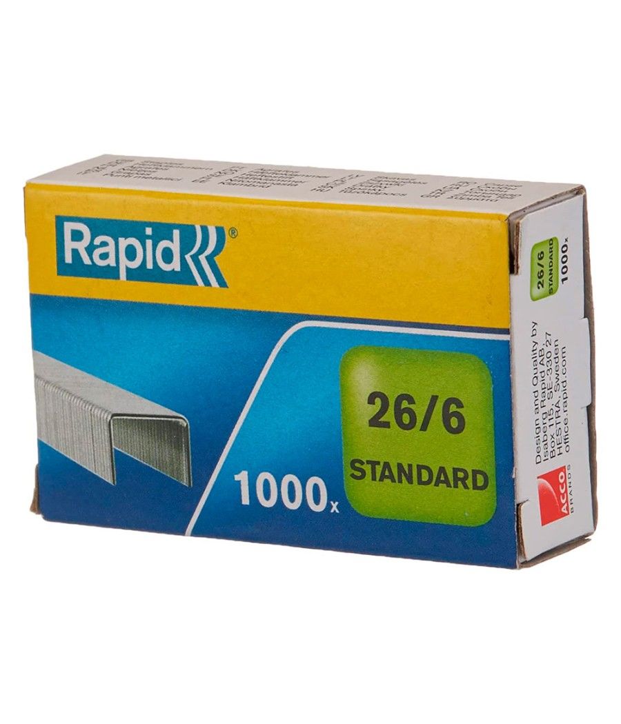 Grapas rapid 26/6 mm galvanizada caja de 1000 unidades