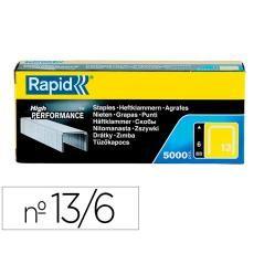 Grapas rapid 13/6 mm galvanizada caja de 5000 unidades