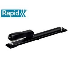 Grapadora rapid e15 metálica brazo largo capacidad 20 hojas usa grapas 24/6 y 26/26 color negro