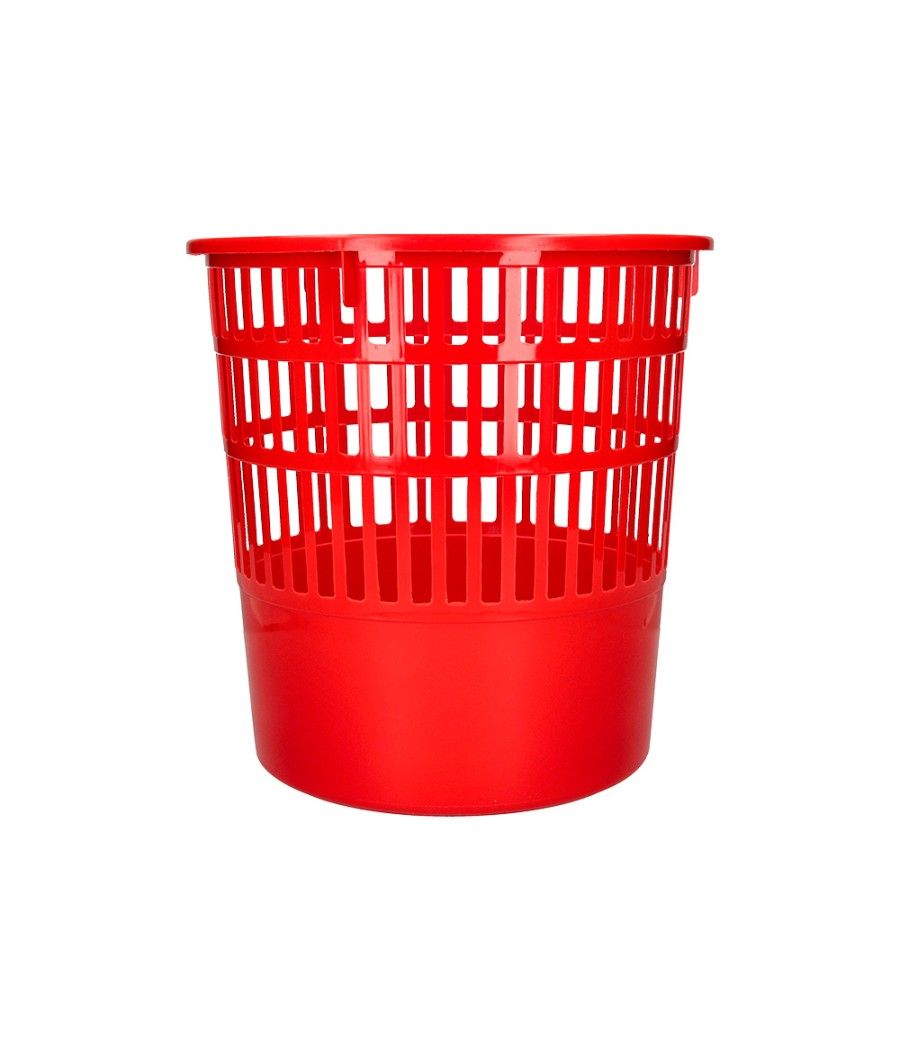 Papelera plástico q-connect 15 litros color rojo 285x290 mm