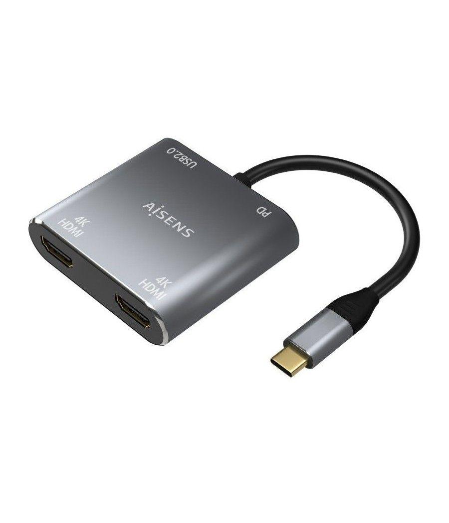 Adaptador usb tipo-c aisens a109-0625/ 2x hdmi hembra - vga hembra - usb tipo-c macho - usb hembra - usb tipo-c hembra