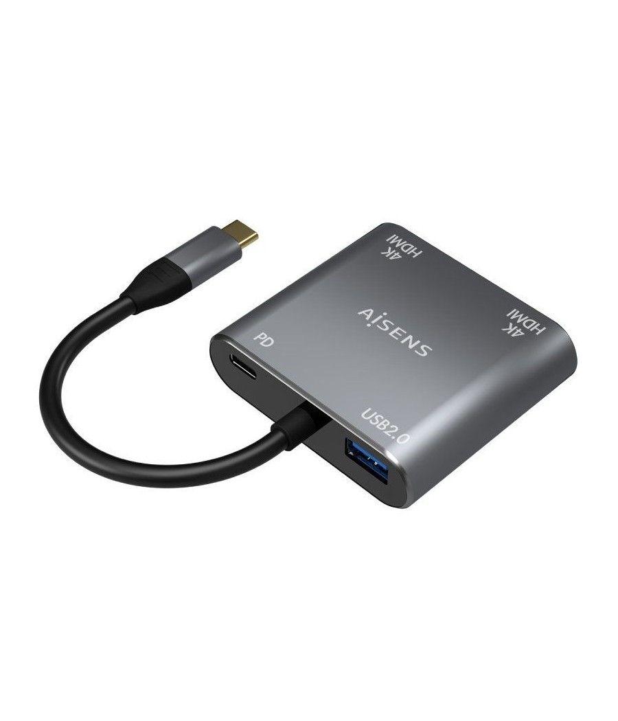 Adaptador usb tipo-c aisens a109-0625/ 2x hdmi hembra - vga hembra - usb tipo-c macho - usb hembra - usb tipo-c hembra