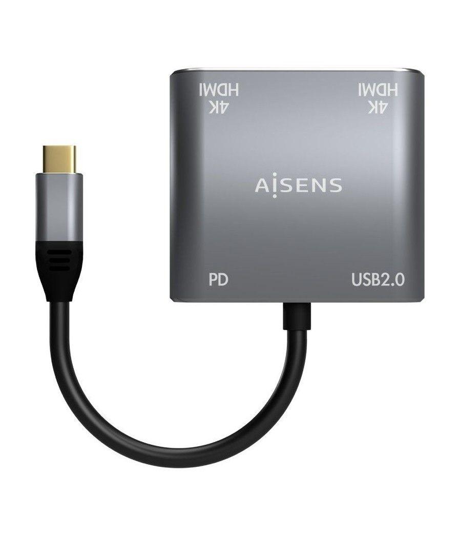 Adaptador usb tipo-c aisens a109-0625/ 2x hdmi hembra - vga hembra - usb tipo-c macho - usb hembra - usb tipo-c hembra