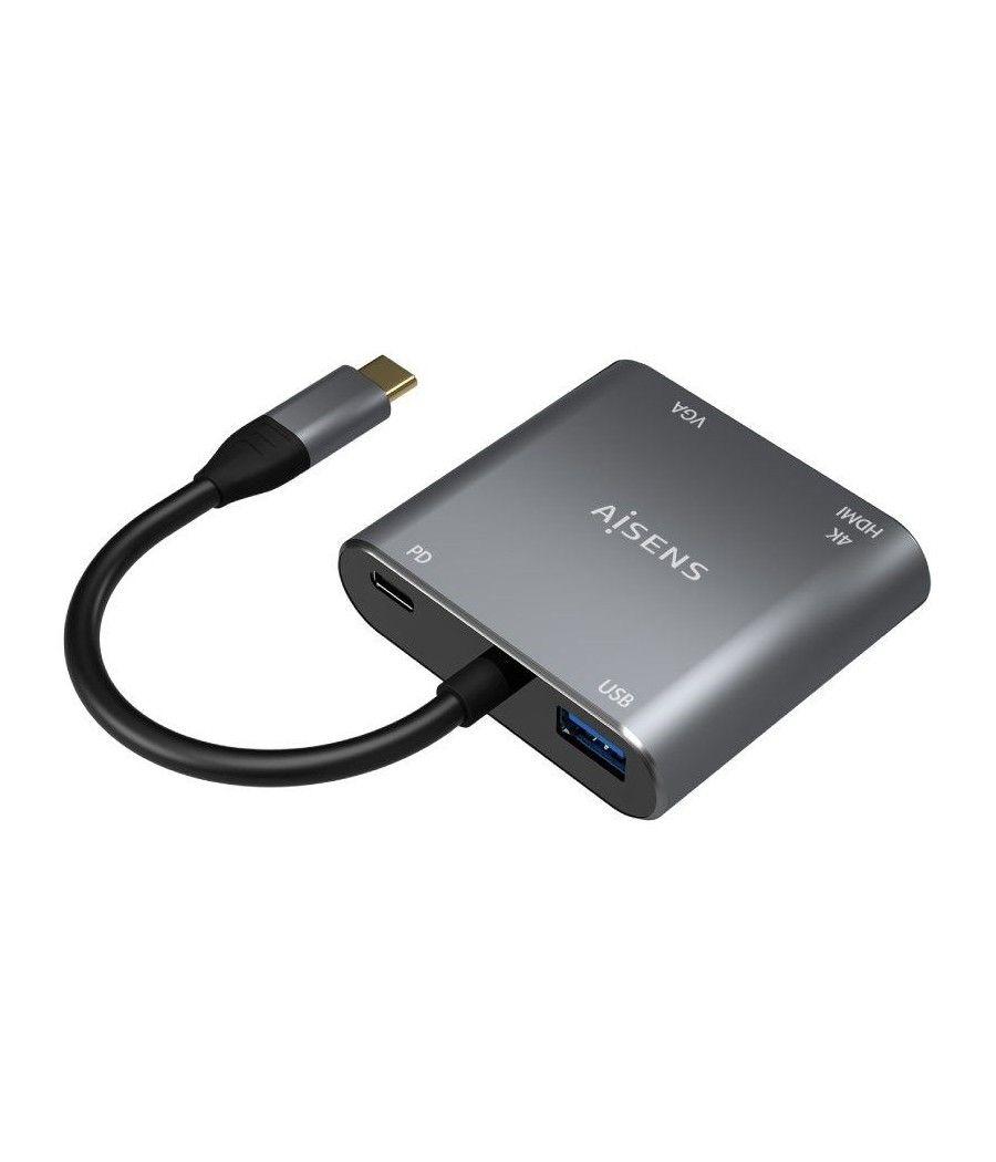 Adaptador usb tipo-c aisens a109-0626/ hdmi hembra - vga hembra - usb tipo-c macho - usb hembra - usb tipo-c hembra