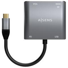 Adaptador usb tipo-c aisens a109-0626/ hdmi hembra - vga hembra - usb tipo-c macho - usb hembra - usb tipo-c hembra