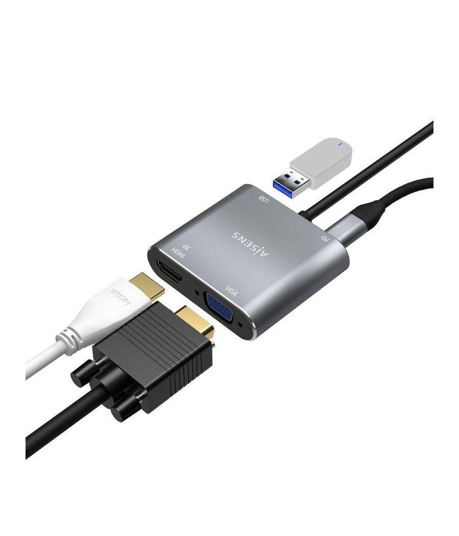 Adaptador usb tipo-c aisens a109-0626/ hdmi hembra - vga hembra - usb tipo-c macho - usb hembra - usb tipo-c hembra