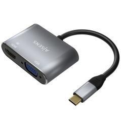 Adaptador usb tipo-c aisens a109-0627/ hdmi hembra - vga hembra - usb tipo-c macho