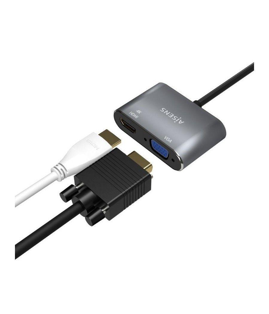 Adaptador usb tipo-c aisens a109-0627/ hdmi hembra - vga hembra - usb tipo-c macho