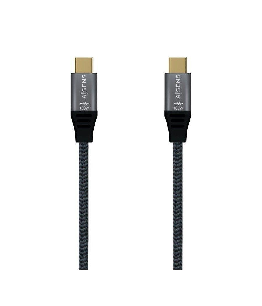 Cable usb 2.0 tipo-c aisens a107-0628 5a 100w/ usb tipo-c macho - usb tipo-c macho/ 1m/ gris