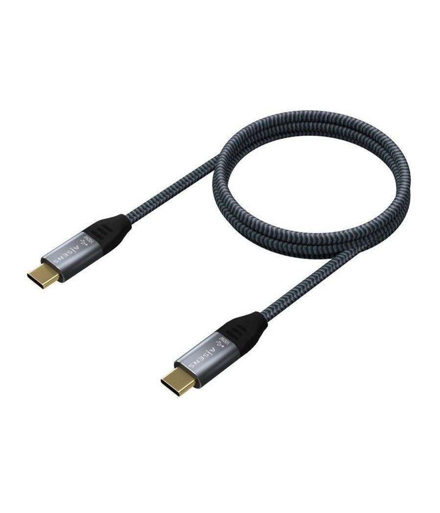 Cable usb 2.0 tipo-c aisens a107-0628 5a 100w/ usb tipo-c macho - usb tipo-c macho/ 1m/ gris