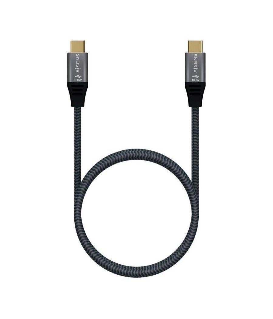 Cable usb 2.0 tipo-c aisens a107-0628 5a 100w/ usb tipo-c macho - usb tipo-c macho/ 1m/ gris