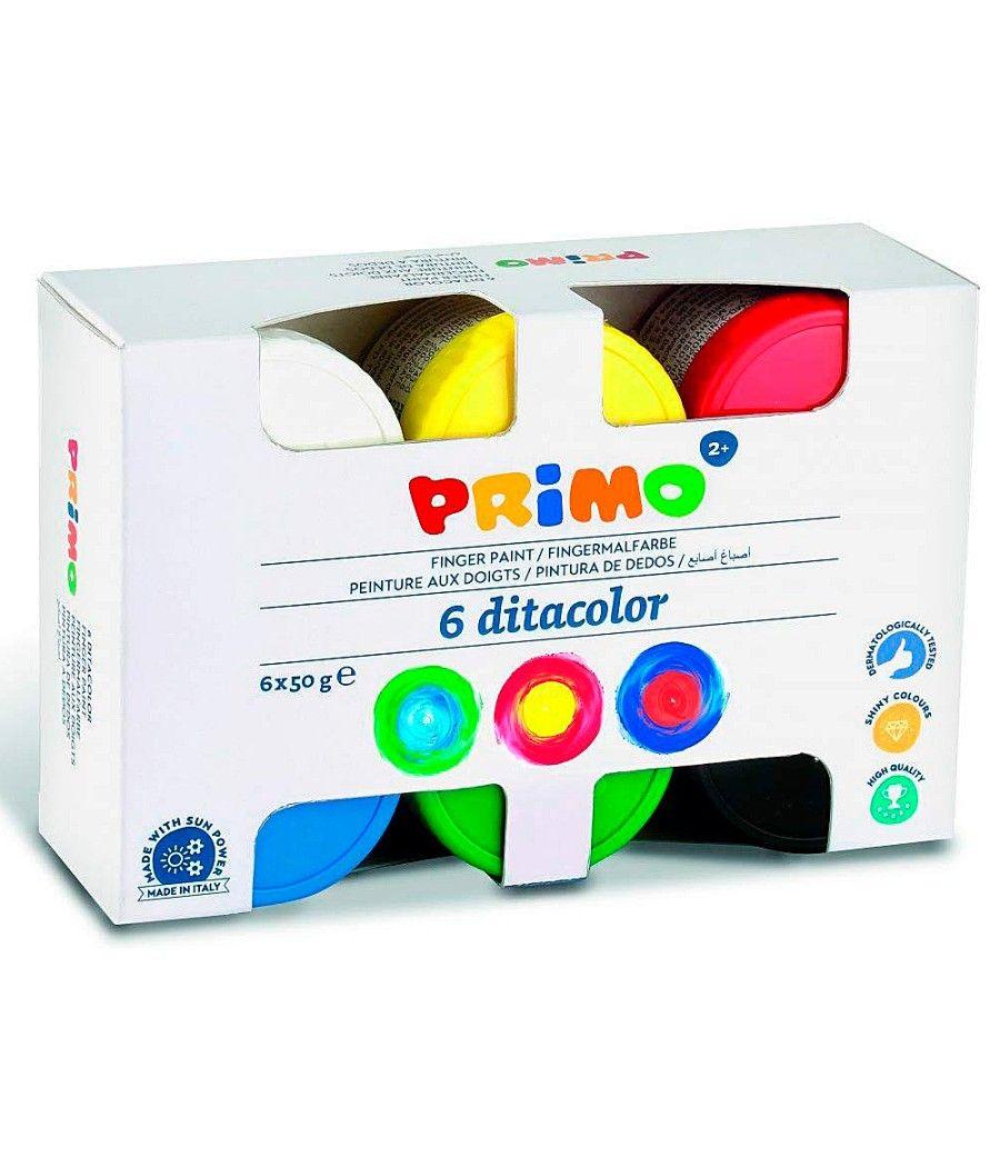 Pintura de dedos primo 50 g caja de 6 unidades colores surtidos