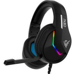 Auriculares gaming con microfono phoenix - ps5 - ps4 - pc - controles en cable - mute - negro