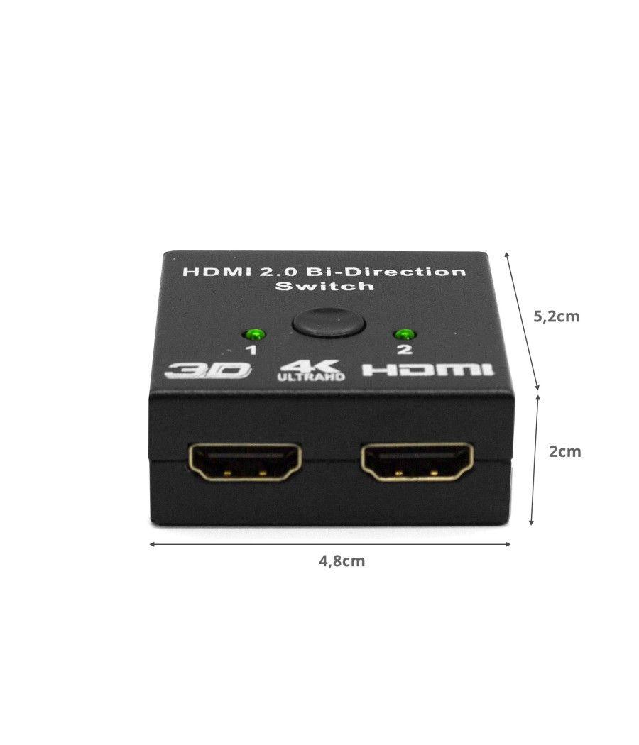 Adaptador monitor - tv phoenix splitter - switch bidireccional hdmi 4k - 2 x 1 - 1 x 2