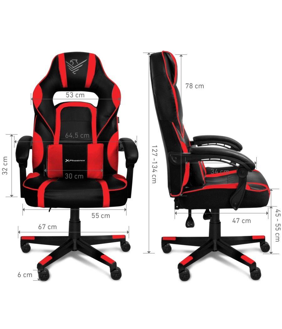 Silla gaming trophy cuero pu roja