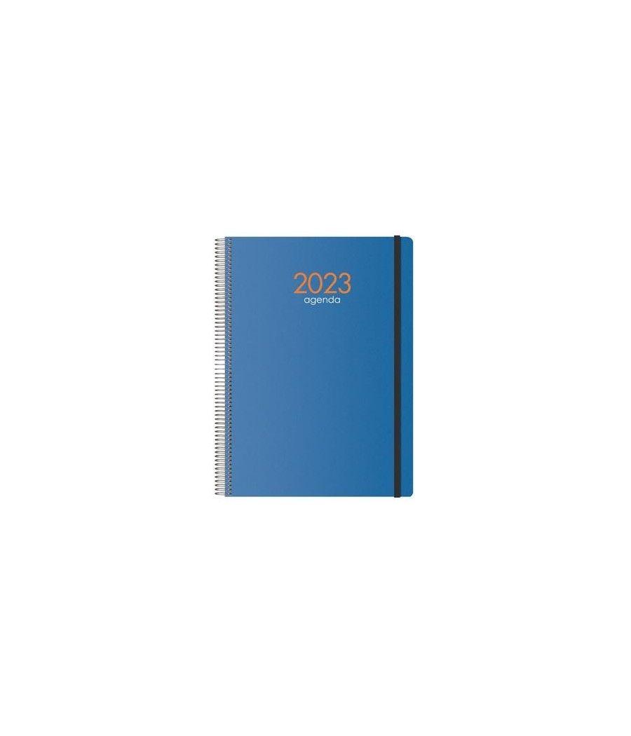 Dohe agenda anual syncro espiral dia pagina 21x29 cm azul castellano 2023