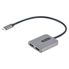 StarTech.com Hub Concentrador MST USB-C a 2 Puertos HDMI - HDMI Doble de 4K a 60Hz - Adaptador Multimonitor USB Tipo C con Cable