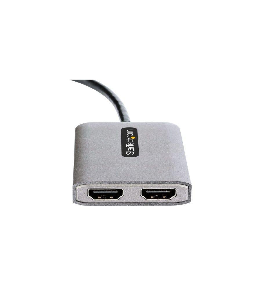 StarTech.com Hub Concentrador MST USB-C a 2 Puertos HDMI - HDMI Doble de 4K a 60Hz - Adaptador Multimonitor USB Tipo C con Cable